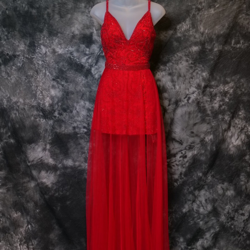 Primavera couture romper with over skirt